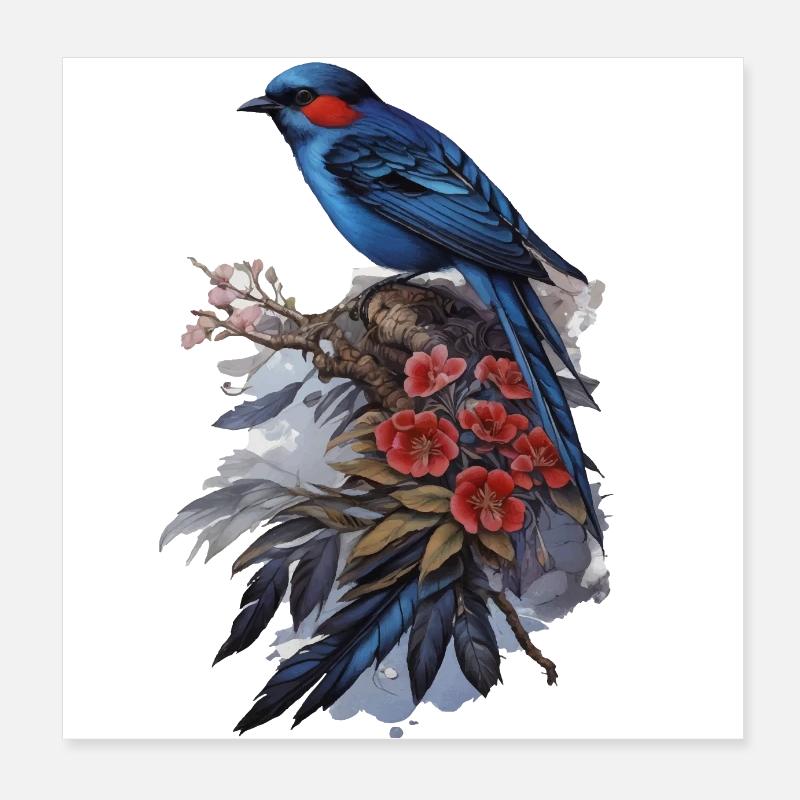 Oiseau Poster 20 x 20 cm