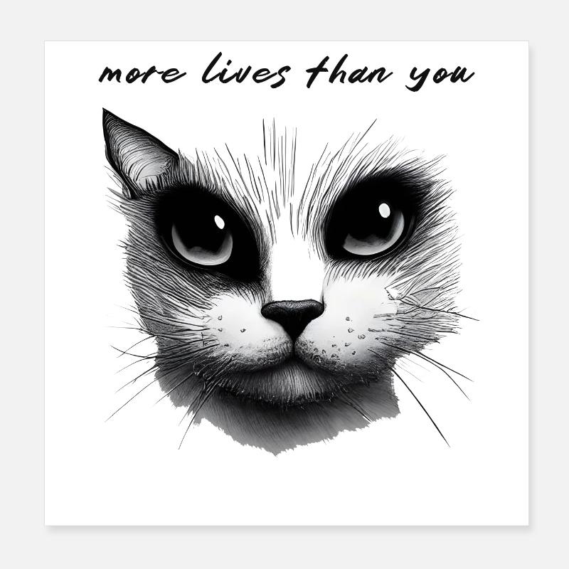 Cat poster - Poster 20x20 cm - Weiß