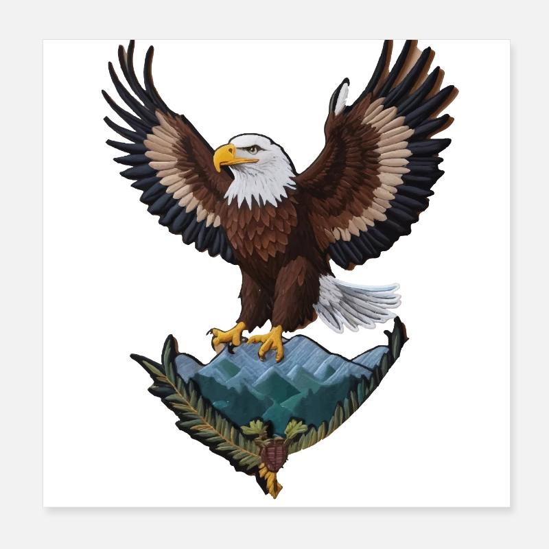 Schöner Weißkopfseeadler Poster 20x20 cm
