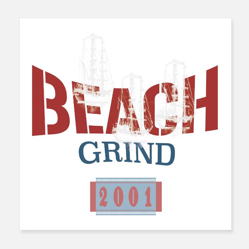 Broyage de plage 1001 Poster 20 x 20 cm