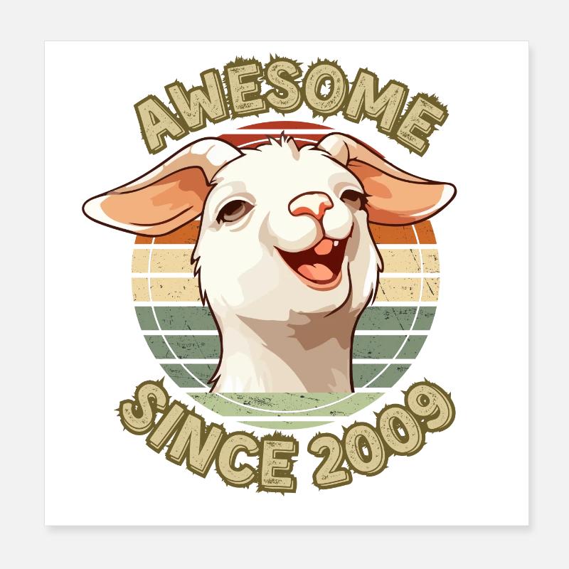 awesome Seit 2009 - Humor Geburtstagsgeschenk 2009 Poster 20x20 cm