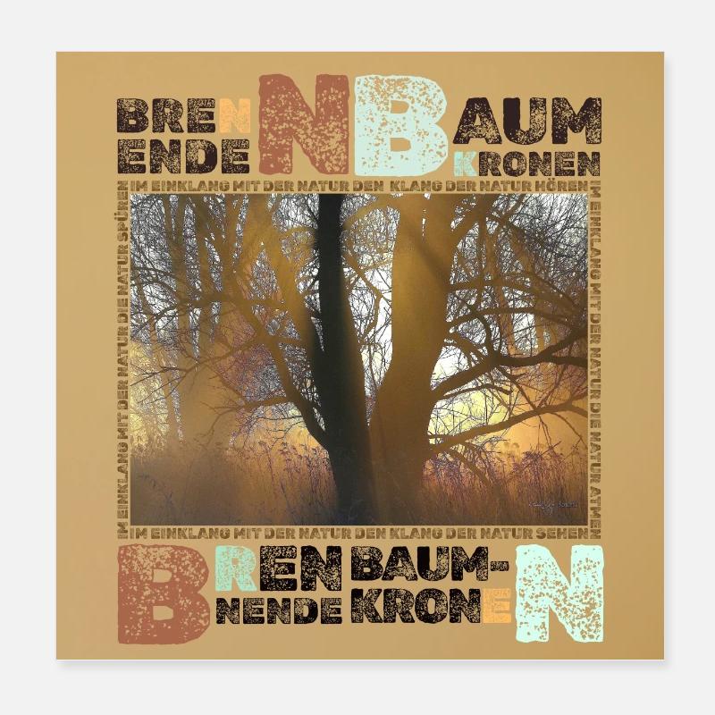 Brennende Baumkronen Poster 20x20 cm