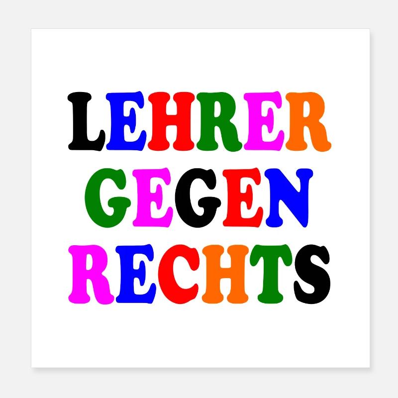 Lehrer gegen rechts Poster 20x20 cm