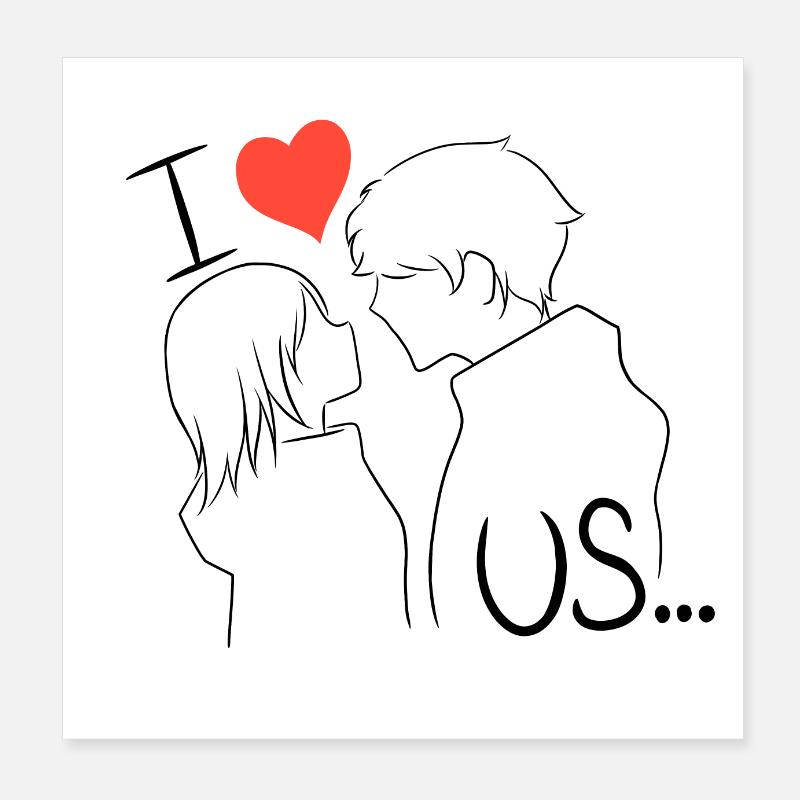 Je nous aime Poster 20 x 20 cm