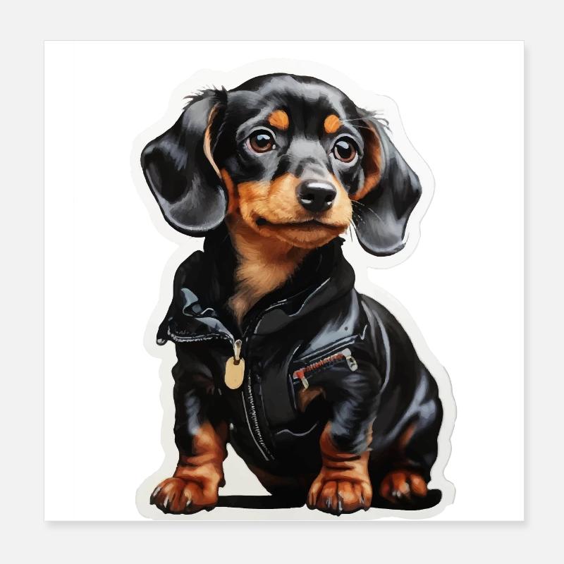 Teckel Poster 20 x 20 cm