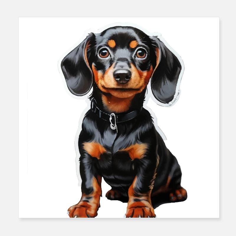 Dackel Poster 20x20 cm