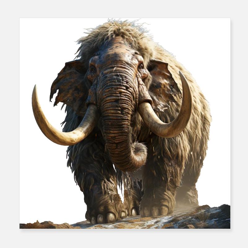 Das Mammut ein Gigant der Eiszeit Poster 20x20 cm