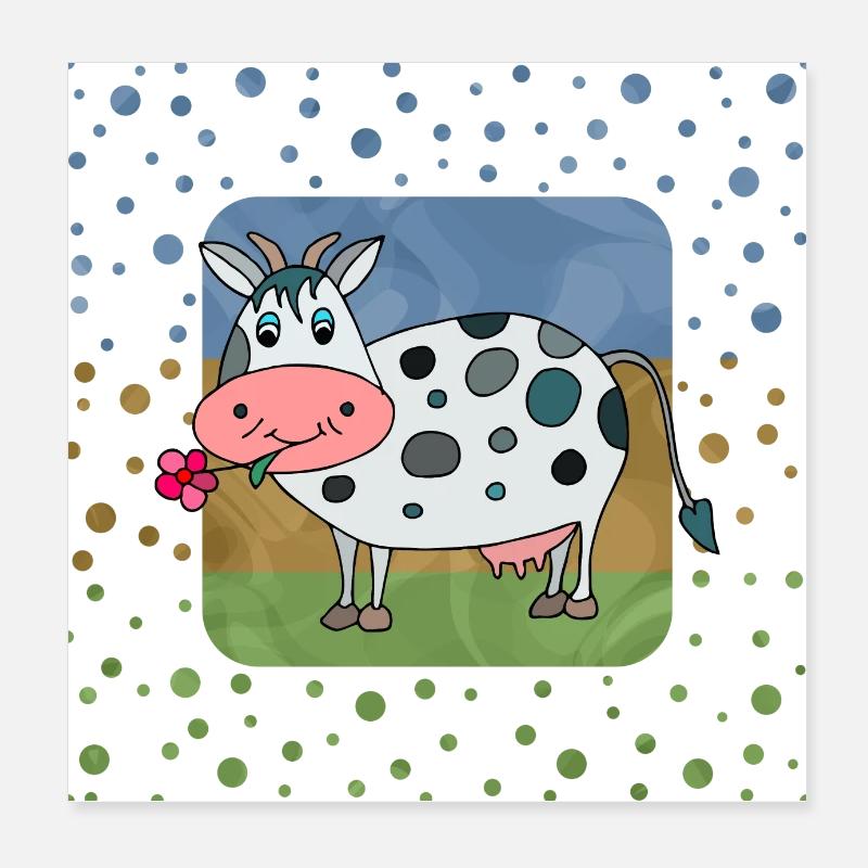 Vache Poster 20 x 20 cm