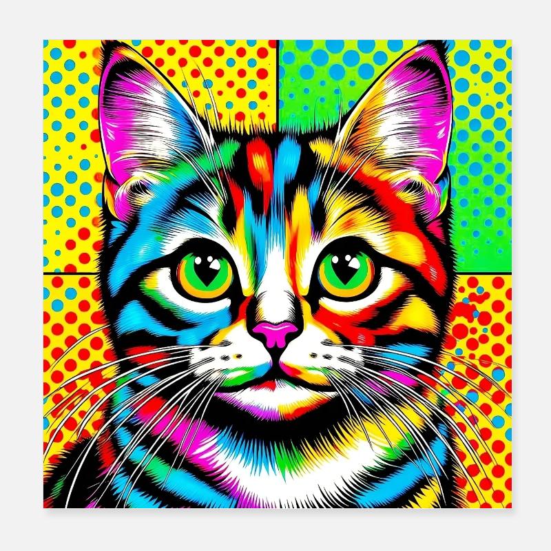 Katze Pop Art Poster 20x20 cm
