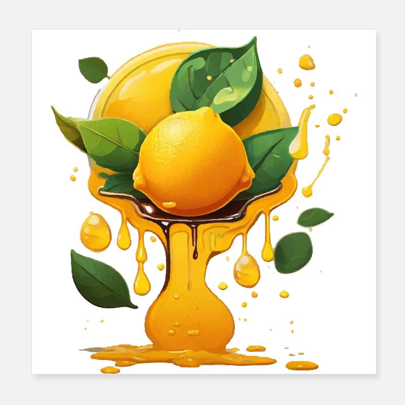 Lemon Poster 8" x 8" (20x20 cm)