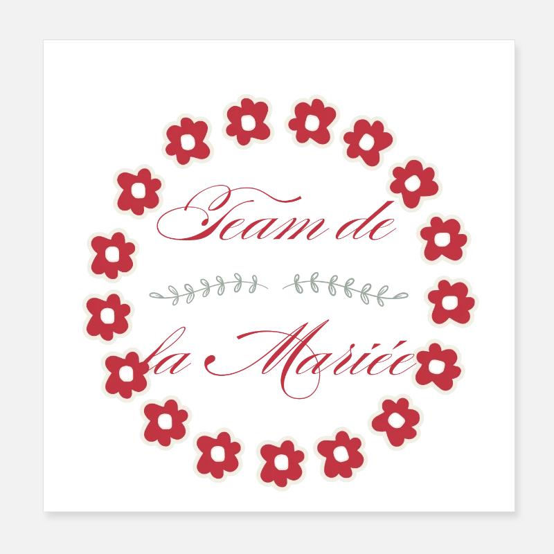 team de la mariée floral-équipe de la mariée Poster 20 x 20 cm