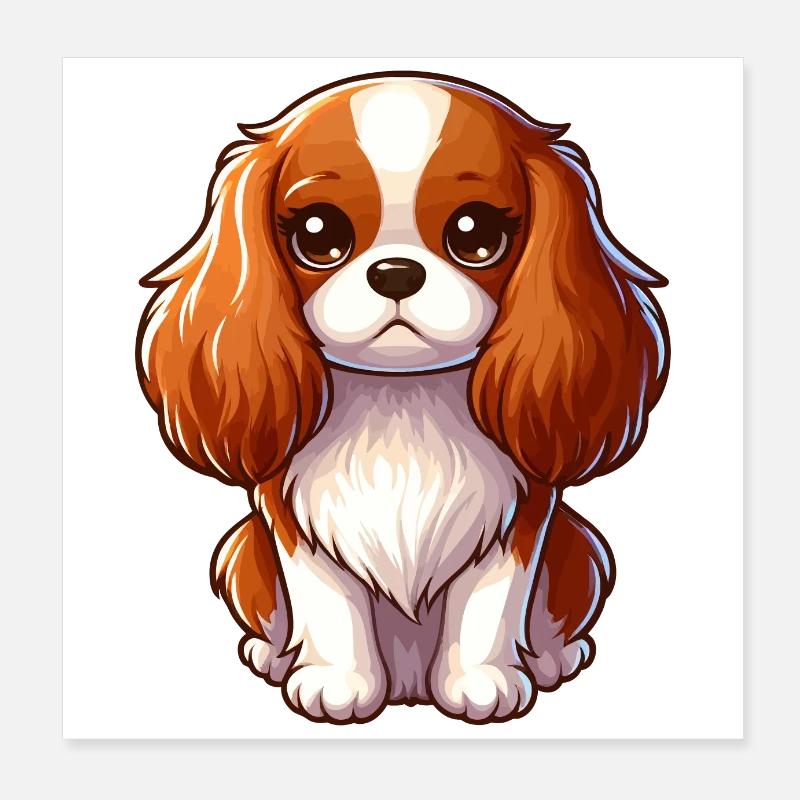Chien Cavalier King Charles Poster 20 x 20 cm