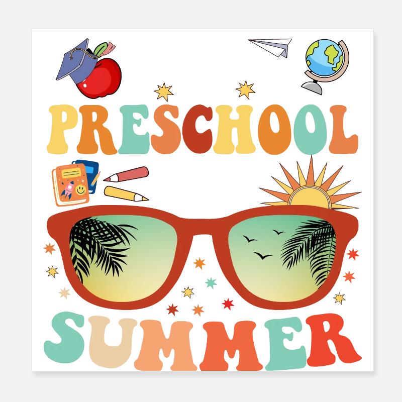 Tschüss Vorschule Hallo Sommer Poster 20x20 cm