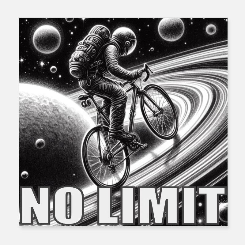 NO LIMIT - Poster 20 x 20 cm - blanc