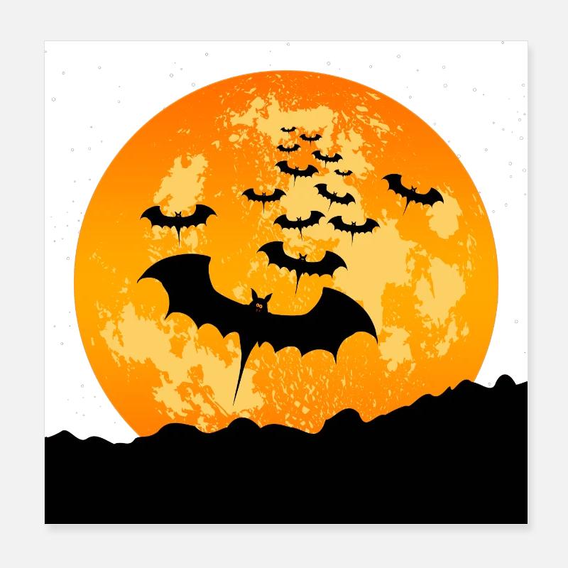 Halloween-Fledermäuse Poster 20x20 cm