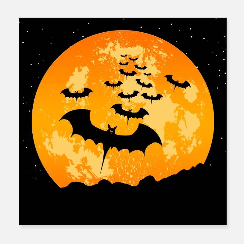 Halloween bats Poster 8" x 8" (20x20 cm)