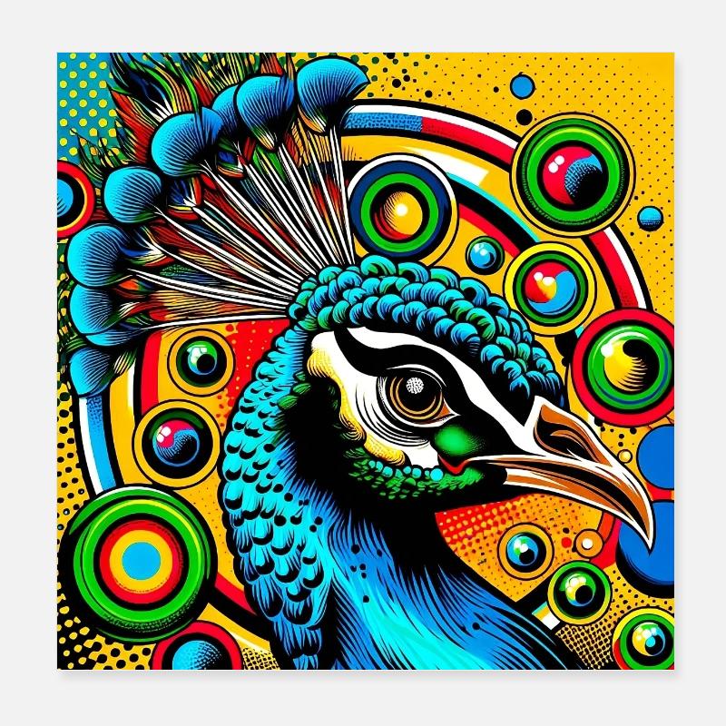 Paon Pop Art Poster 20 x 20 cm