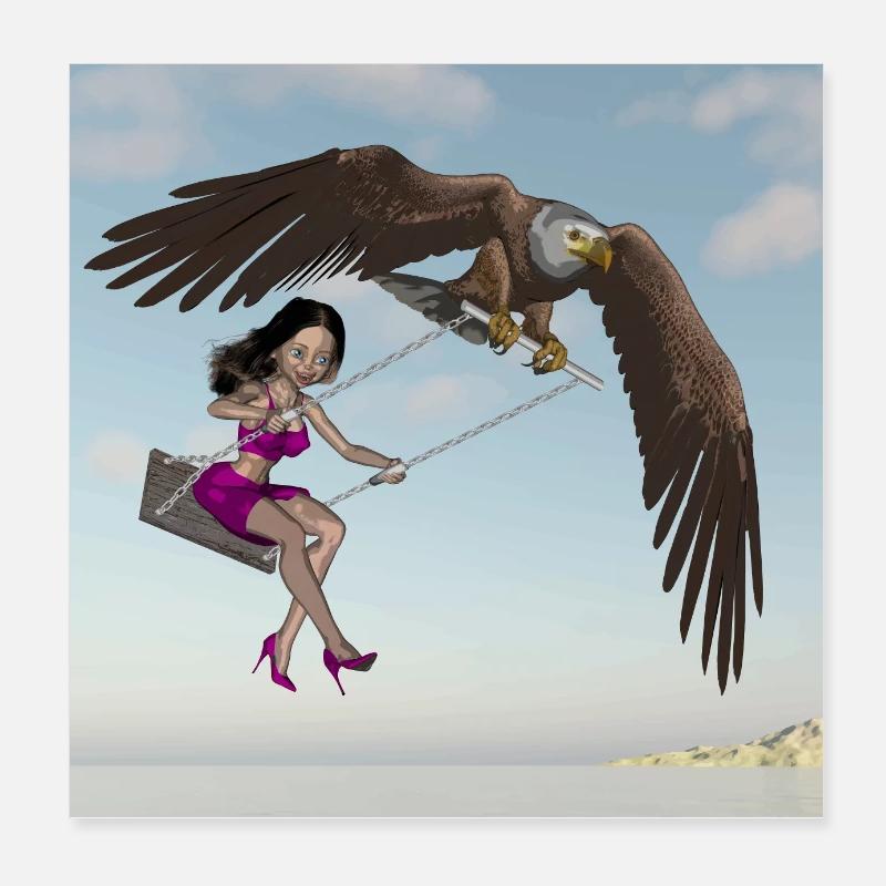 Schwingen am Himmel. Poster 20x20 cm