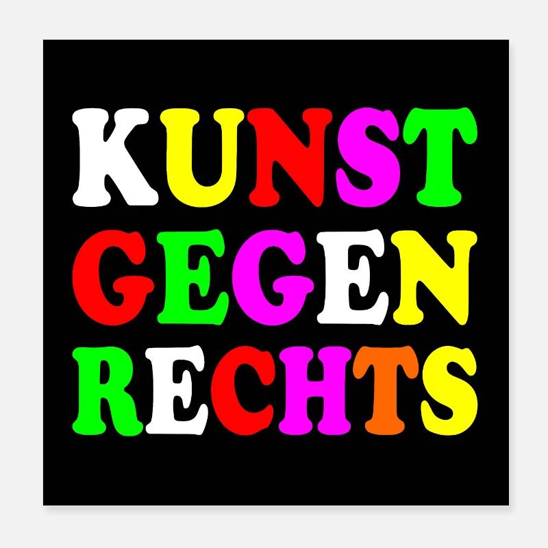 Kunst gegen rechts Poster 20x20 cm