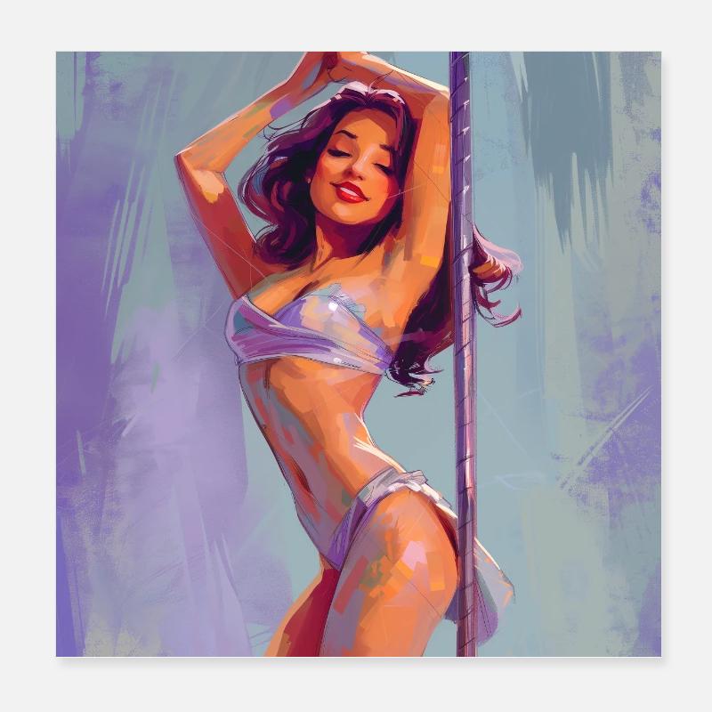 Poledancer se sentant elle-même Poster 20 x 20 cm