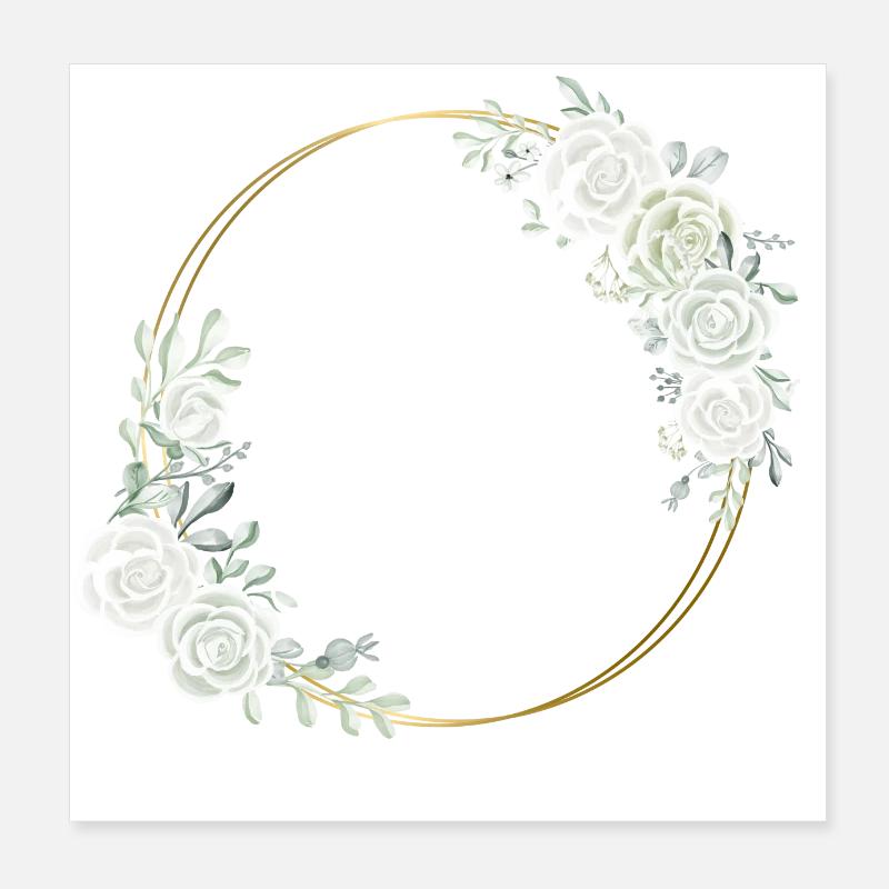 team de La mariée fleur blanche -tshirt assorti Poster 20 x 20 cm