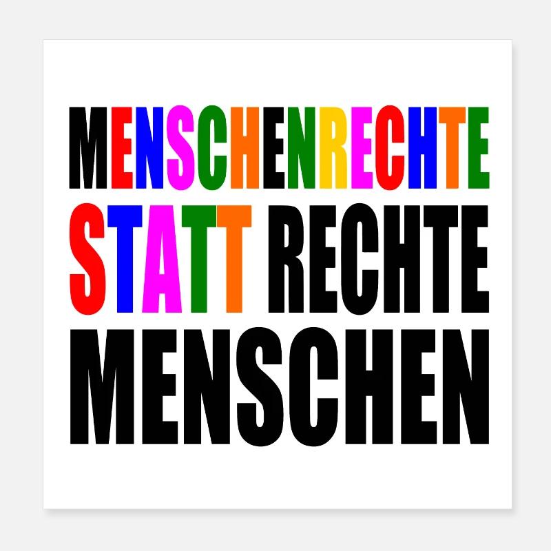 menschenrechte statt rechte menschen Poster 20x20 cm