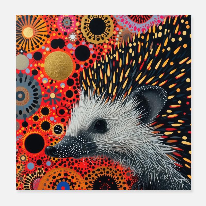 igel, bunt, tier, geschenk, geschenkidee Poster 20x20 cm