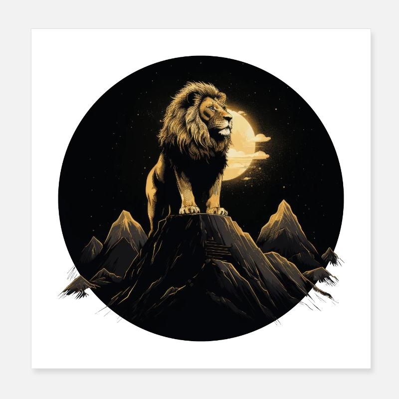 Golden lion Poster 8" x 8" (20x20 cm)