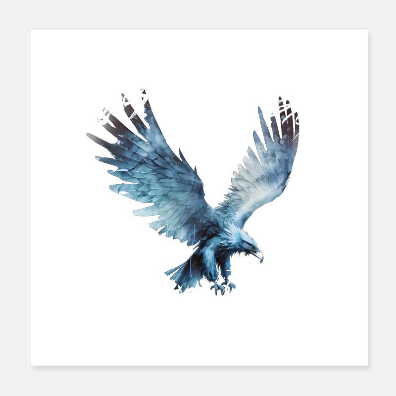 Phönix Feuervogel - Poster 20x20 cm - Weiß