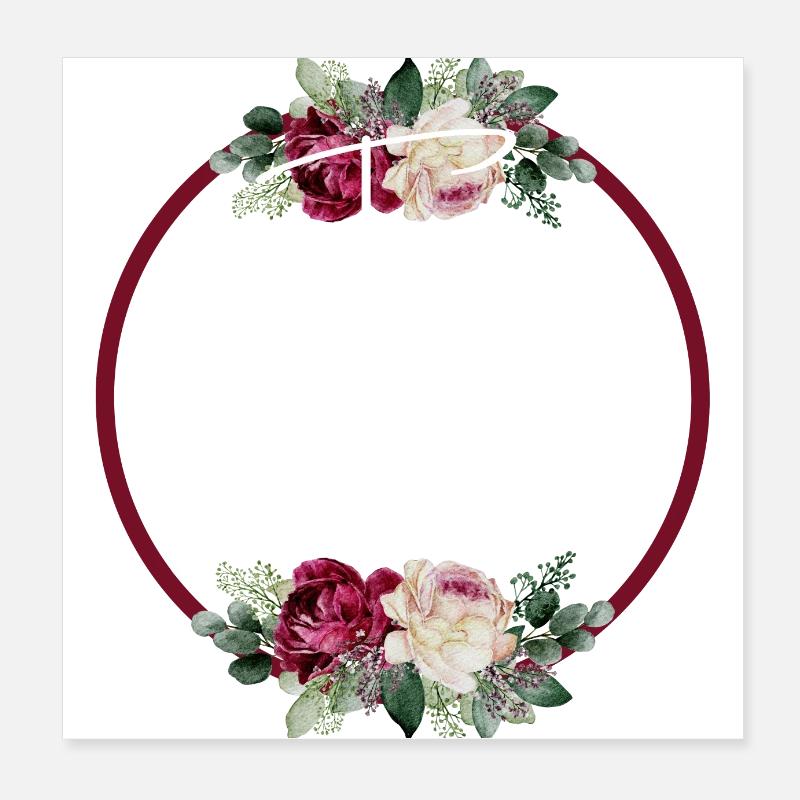 Team Floral Strap - Matching Tshirt Poster 8" x 8" (20x20 cm)