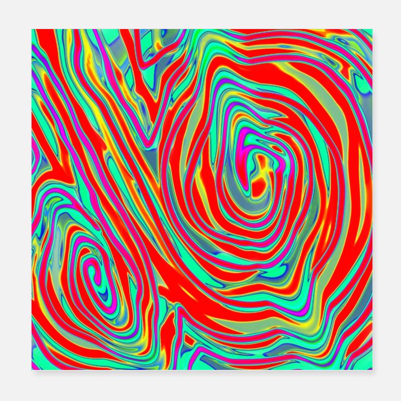 doppel quirlspirale - Poster 20x20 cm - Weiß