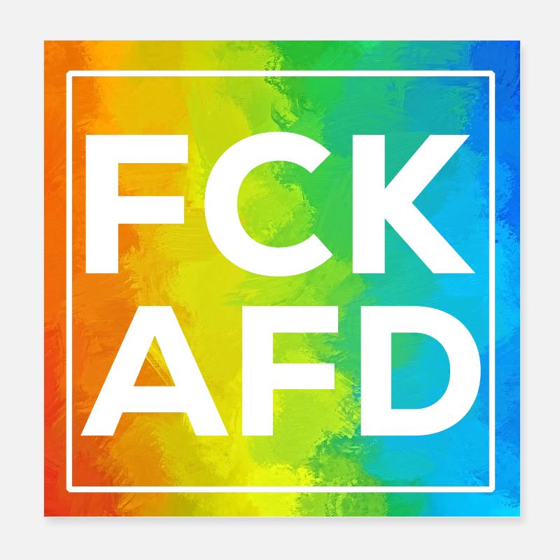 Fck AFD Cutout mit Rahmen Poster 20x20 cm