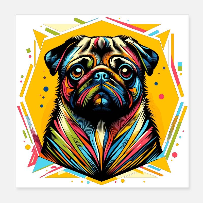 Mops Hund Poster 20x20 cm