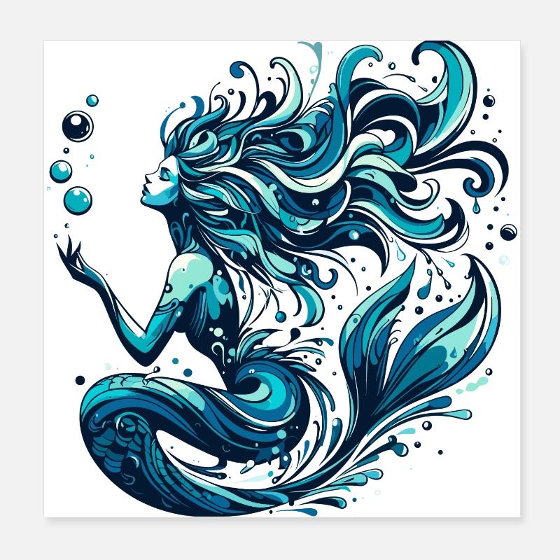 Cadeau de sirène Poster 20 x 20 cm