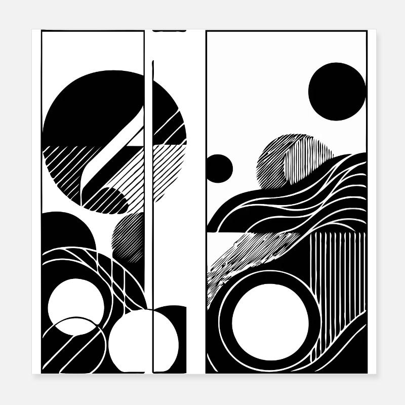 Black & White Minimal Poster 8" x 8" (20x20 cm)