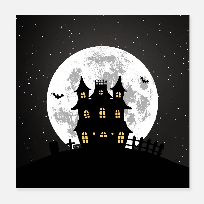 Haunted house Poster 8" x 8" (20x20 cm)