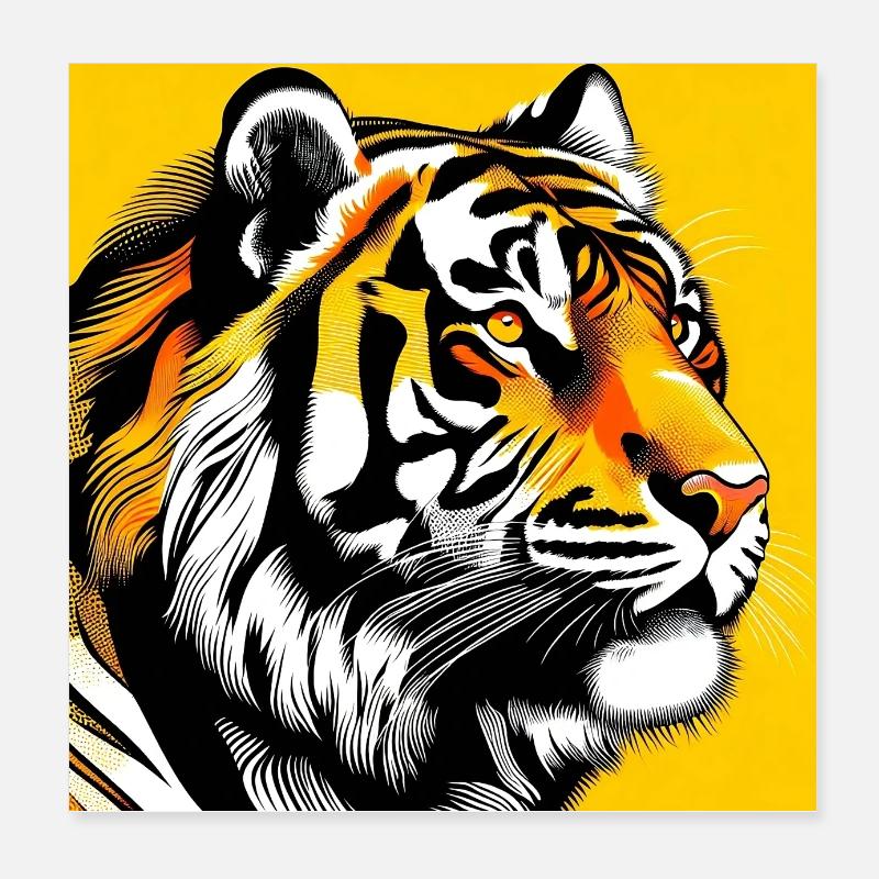 Tiger Pop Art Poster 20x20 cm