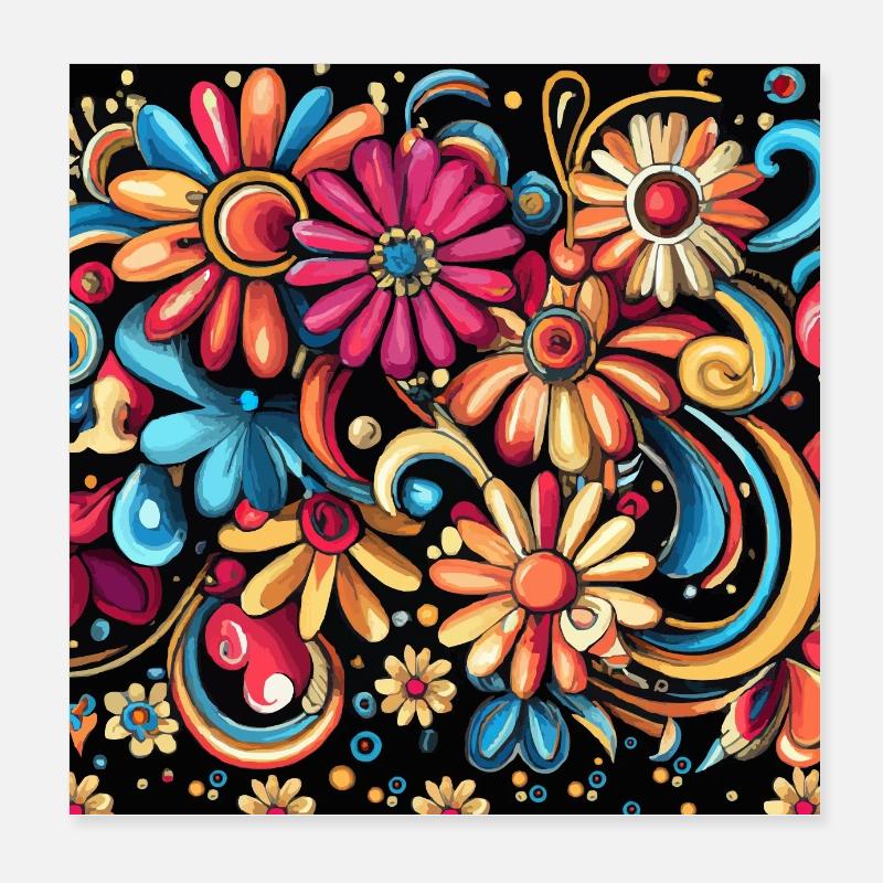 zauberhafte Blumen Poster 20x20 cm