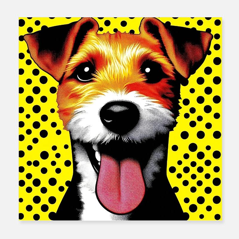 Hund Foxterrier Jack Russell Pop Art Poster 20x20 cm