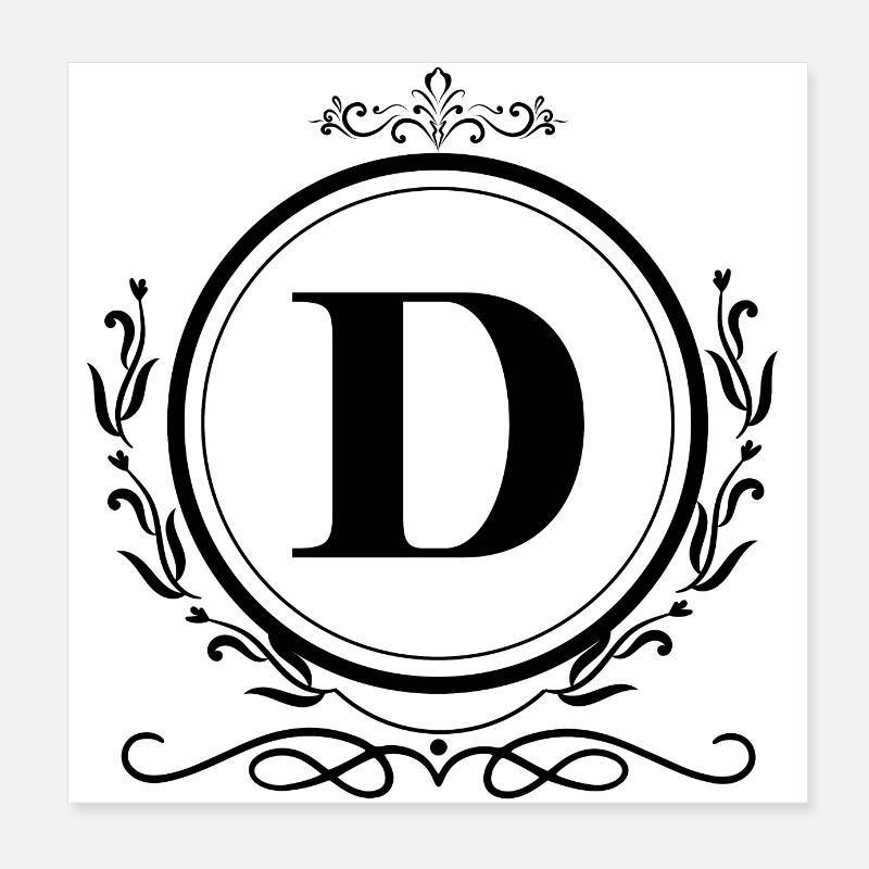 Letter D Decoration Poster 8" x 8" (20x20 cm)