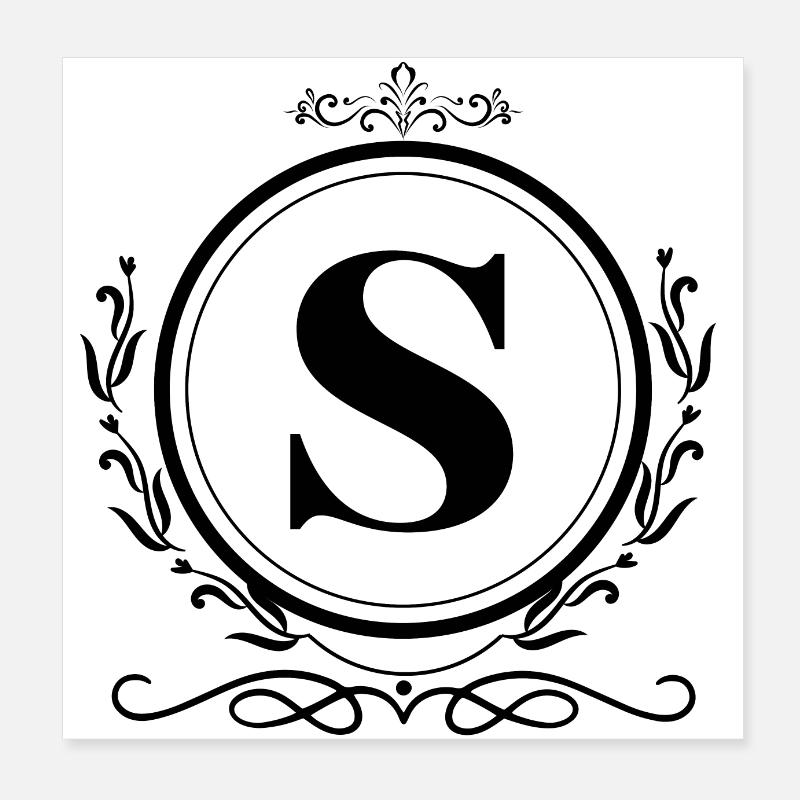 Letter S Decoration Poster 8" x 8" (20x20 cm)