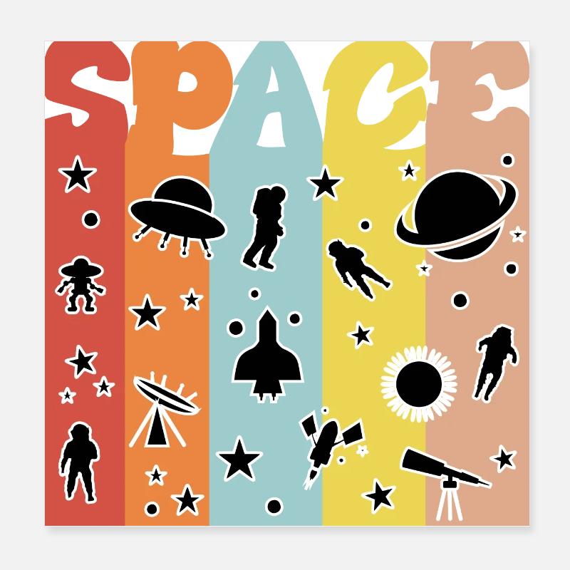 Space, Weltall, Astronaut Poster 20x20 cm
