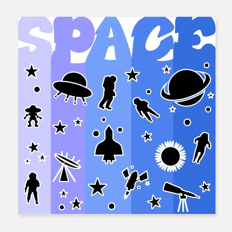 Space, Astronaut, All, Weltall Poster 20x20 cm