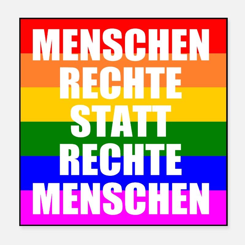 menschenrechte statt rechte menschen Poster 20x20 cm