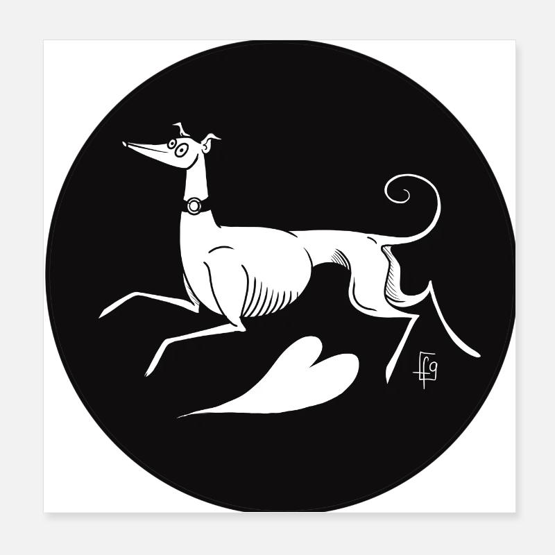 Whippet love Poster 20 x 20 cm