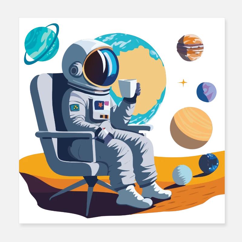 Pause-café interstellaire Poster 20 x 20 cm