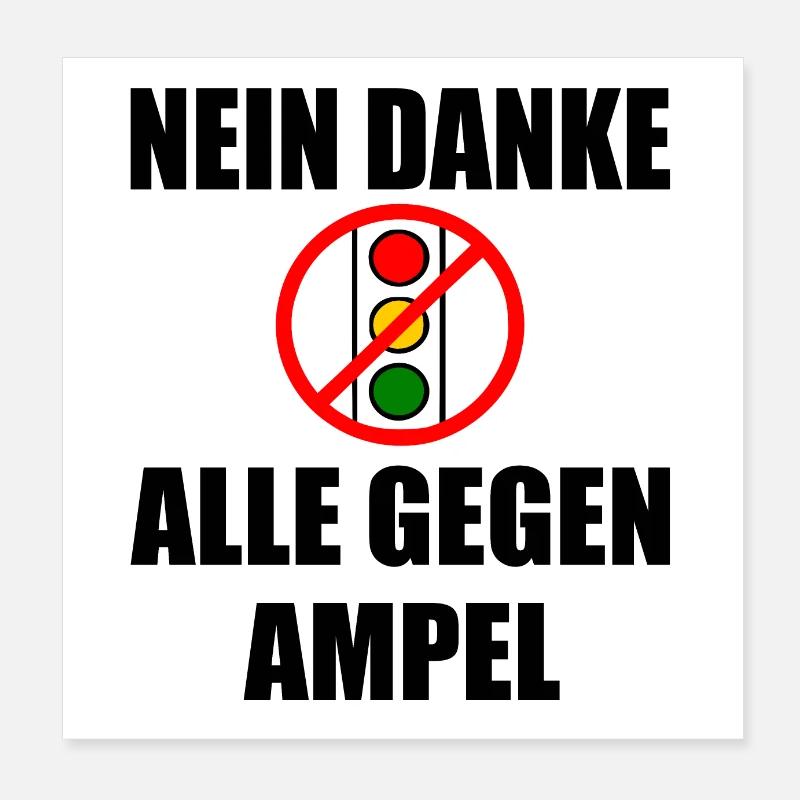 Nein danke ampel Poster 20x20 cm