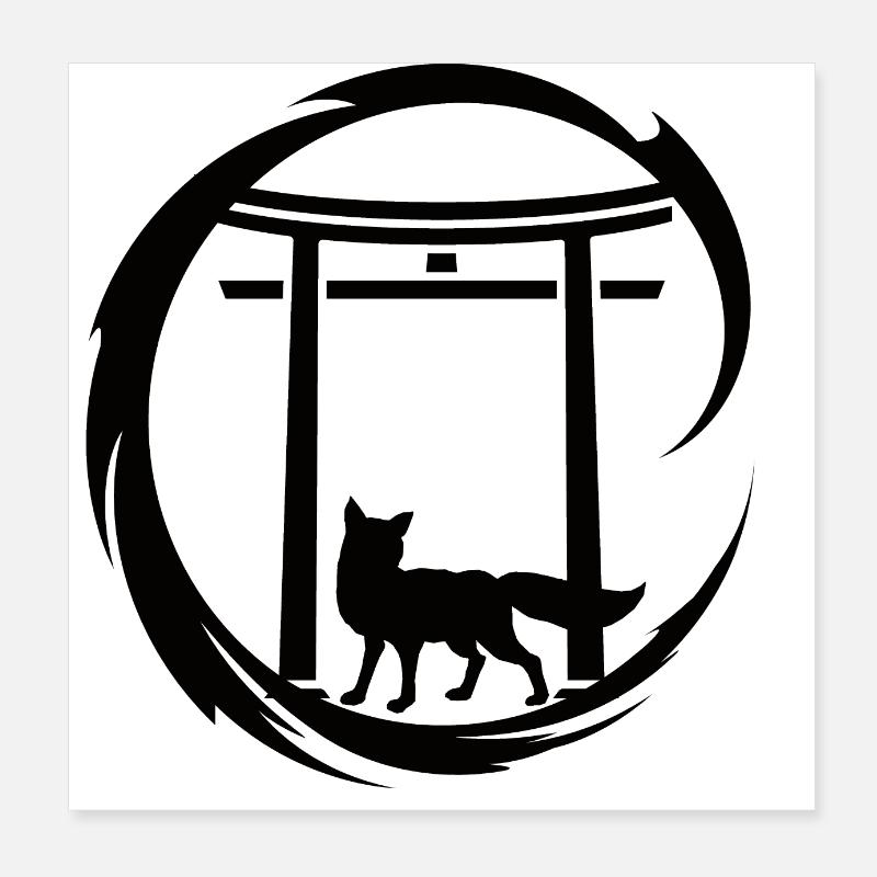 FoxShrineJapan Poster 8" x 8" (20x20 cm)