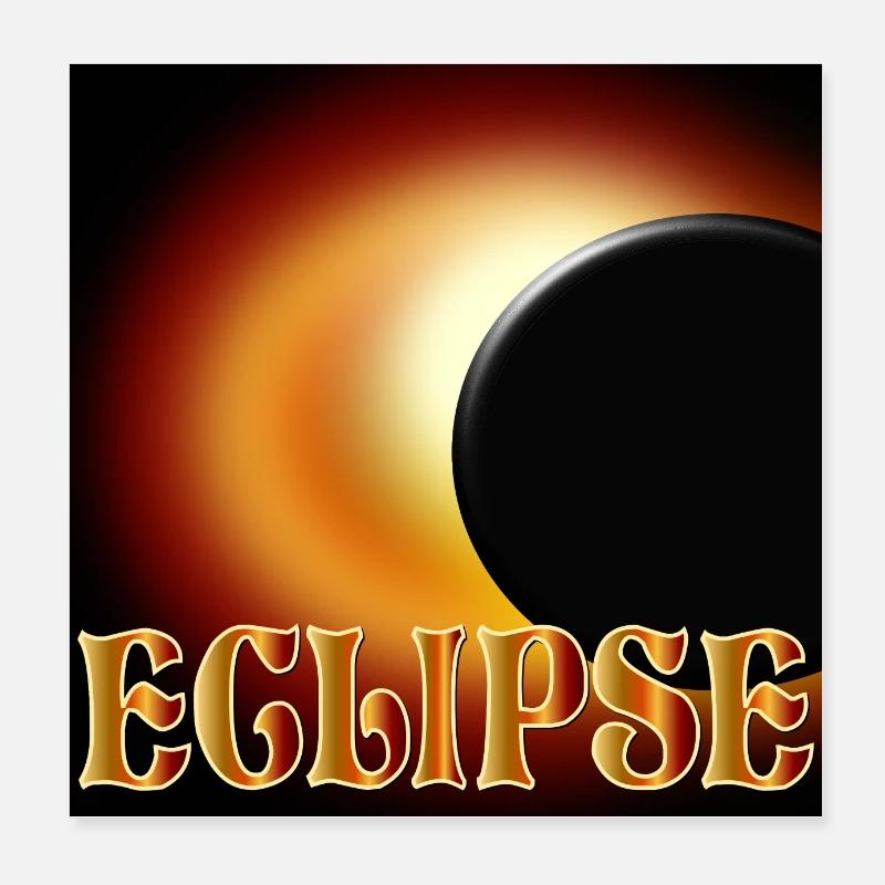 ÉCLIPSE SOLAIRE ASTRONOMIE D’ÉCLIPSE Poster 20 x 20 cm