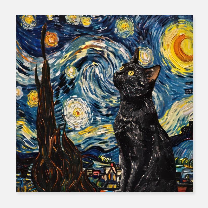 Katze, katzenmotiv Poster 20x20 cm